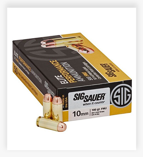 Sig Sauer Elite Performance 10mm Ammo 180 GR FMJ
