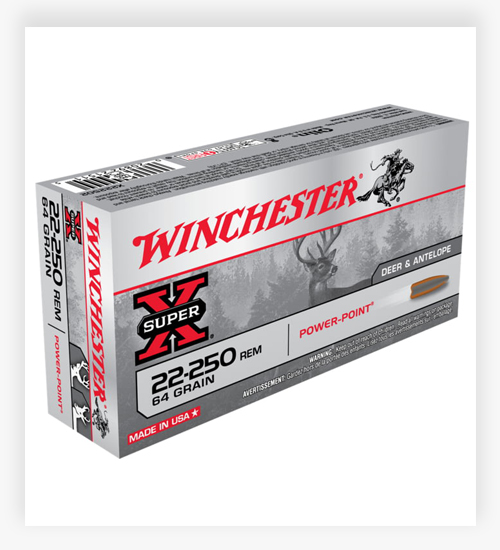 Winchester SUPER-X RIFLE .22-250 Remington 64 GR Power-Point Ammo