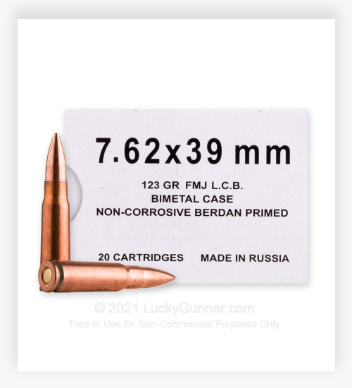 Barnaul 7.62x39 Ammo 123 Grain FMJ