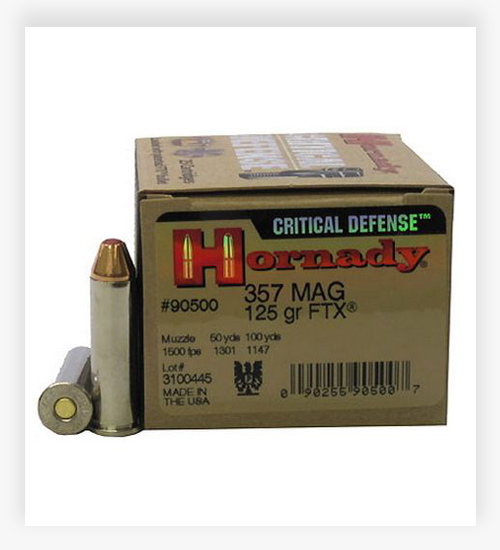 Hornady Critical Defense .357 Magnum 125 Grain Flex Tip eXpanding Ammo