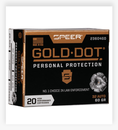 Speer Gold Dot 60 grain Gold Dot Hollow 32 ACP Ammo