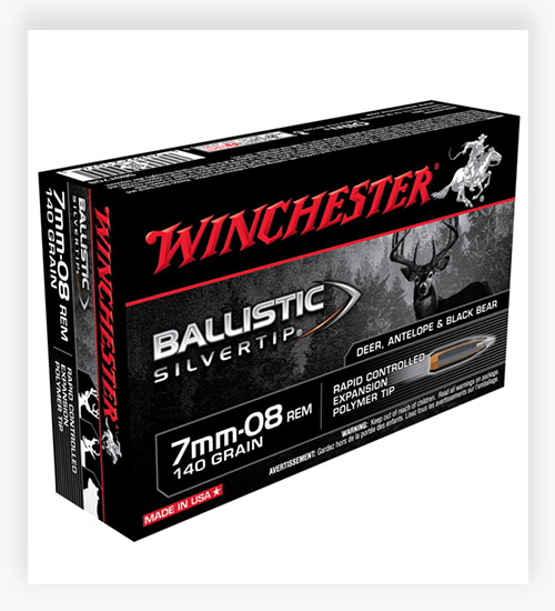 Winchester BALLISTIC SILVERTIP 140 GR Fragmenting Polymer Tip 7mm-08 Remington Ammo