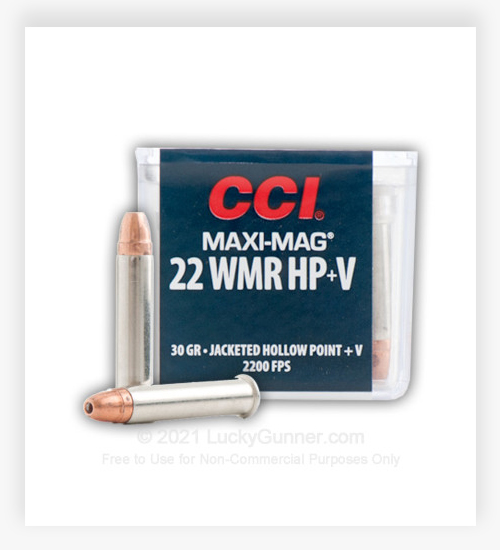 CCI Maxi-Mag Hyper Velocity 22 WMR Ammo 30 GR JHP
