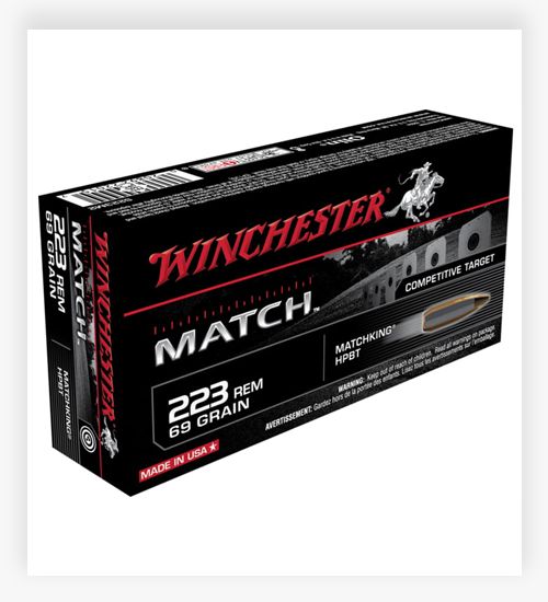 Winchester MATCH .223 Remington 69 GR Boat Tail Hollow Point 223 Ammo
