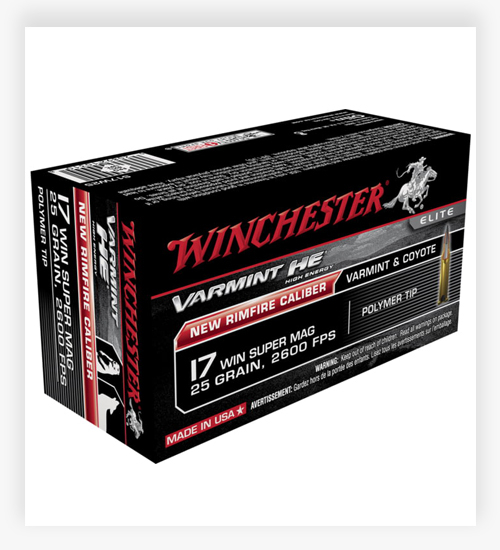 Winchester VARMINT HE 25 GR Polymer Tip 17 Win Super Mag (WSM) Ammo