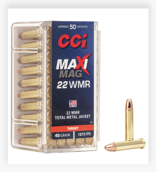 CCI Ammunition Maxi-Mag 40 GR Jacketed Soft Point 22 Winchester Magnum Rimfire (WMR) Ammo