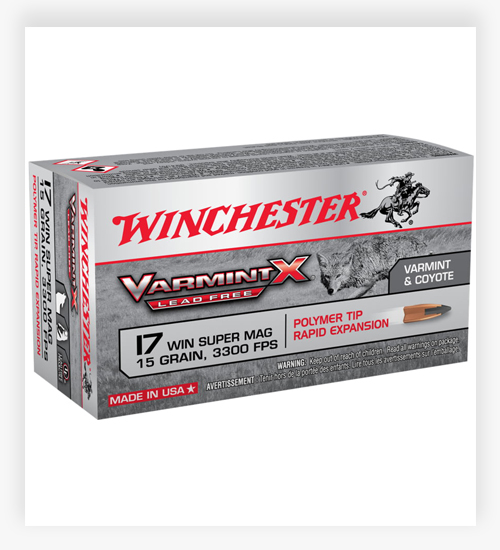 Winchester VARMINT X LF .17 Winchester Super Magnum 15 grain Rapid Expansion Polymer Tip 17 WSM Ammo