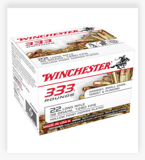 Winchester 333 36 GR Copper Plated Hollow Point (CPHP) 22 LR Ammo