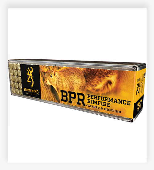 Browning BPR .22 Long Rifle 40 Grain Plated Hollow Point Brass 22 LR Ammo