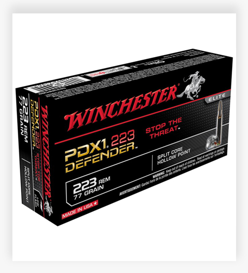 Winchester DEFENDER RIFLE .223 Remington 77 GR Split Core Hollow Point 223 Ammo
