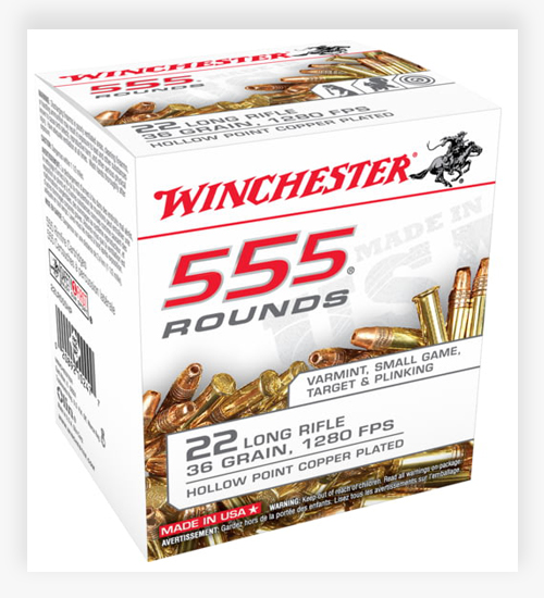 Winchester 555 36 GR Copper Plated Hollow Point (CPHP) 22 LR Ammo