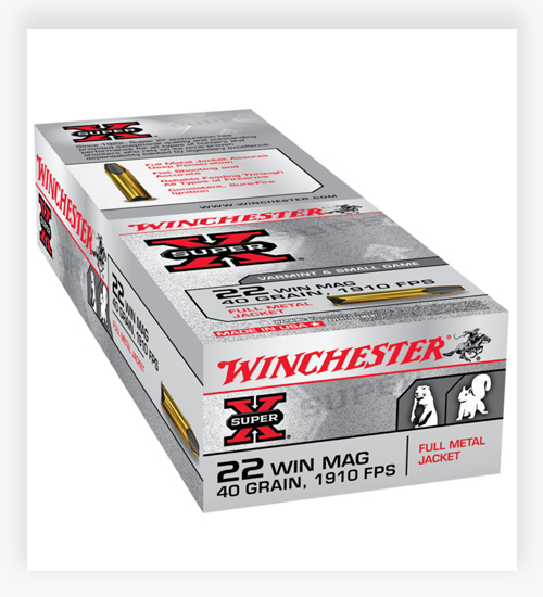 Winchester SUPER-X RIMFIRE .22 Winchester Magnum Rimfire 40 GR Full Metal Jacket 22 WMR Ammo