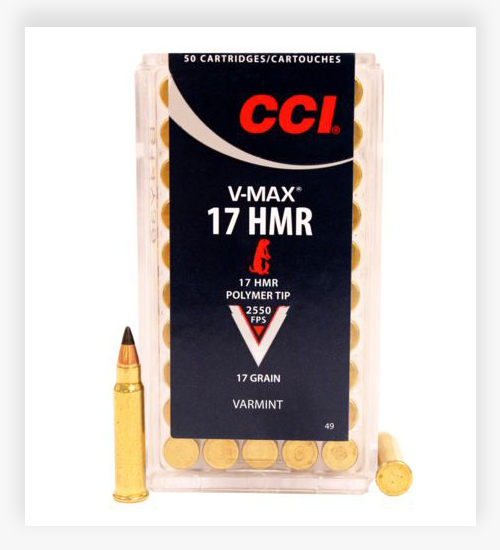 CCI Ammunition V-Max .17 HMR 17 GR Polymer Tip 17 HMR Ammo