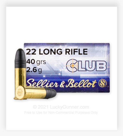 Sellier & Bellot Club 22 LR Ammo 40 Grain LRN 
