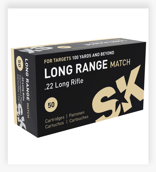 SK Long Range Match .22 Long Rifle 40 GR Lead Round Nose 22 LR Ammo