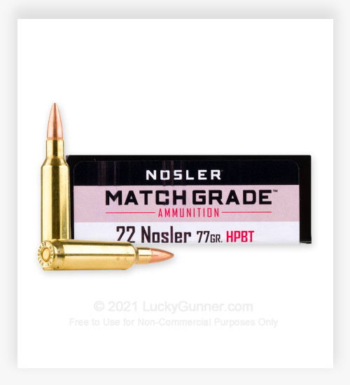 Nosler Match Grade 22 Nosler Ammo 77 Grain Custom Competition