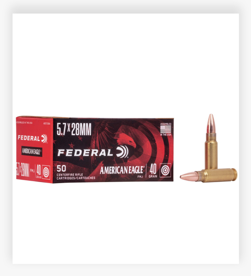 Federal Premium Centerfire Handgun Ammunition 5.7x28mm Ammo 40 Grain FMJ