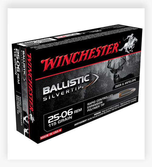 Winchester BALLISTIC SILVERTIP .25-06 Remington Ammo 115 Grain Fragmenting Polymer Tip