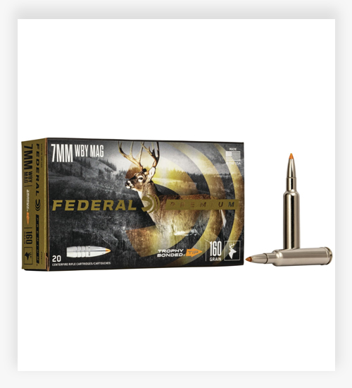 Federal Premium VITAL-SHOK 7mm Weatherby Magnum Ammo 160 Grain Trophy Bonded Tip