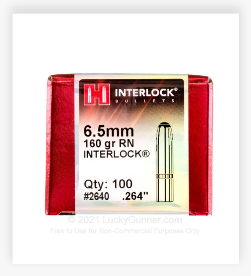 Hornady Reloading Bullets 6.5mm (.264") 160 Grain InterLock RN 