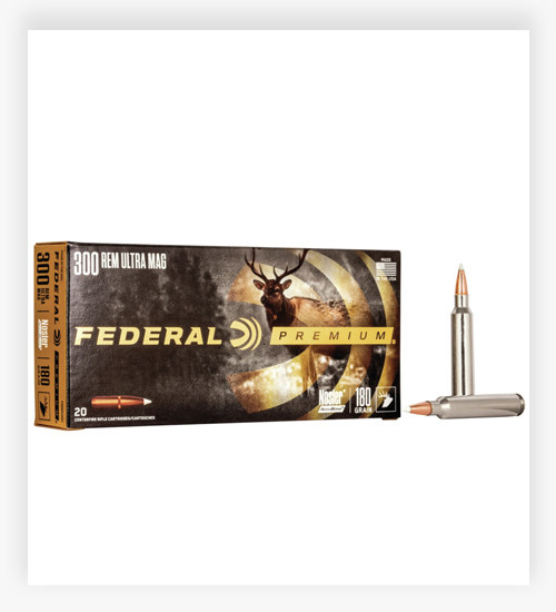 Federal Premium VITAL-SHOK .300 Remington Ultra Magnum Ammo 180 Grain Nosler AB