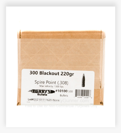 Berry's Reloading Bullets 300 AAC Blackout (.308") 220 Grain Plated Spire Point 