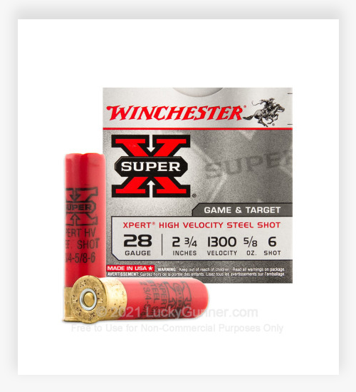 Winchester 28 Gauge 2-3/4" Super-X Steel #6 Shot 410 Bore 