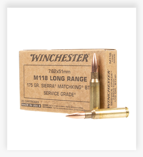 Winchester 7.62X51mm Ammo M118 175 BTHP