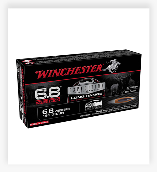 Winchester AccuBond LR 6.8 Western 165 GR Centerfire Rifle Ammunition