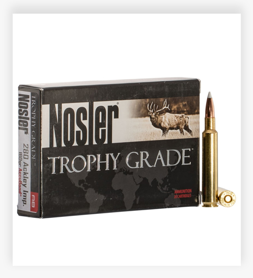Nosler Trophy Grade .280 Remington Ackley Improved 160 Grain AccuBond