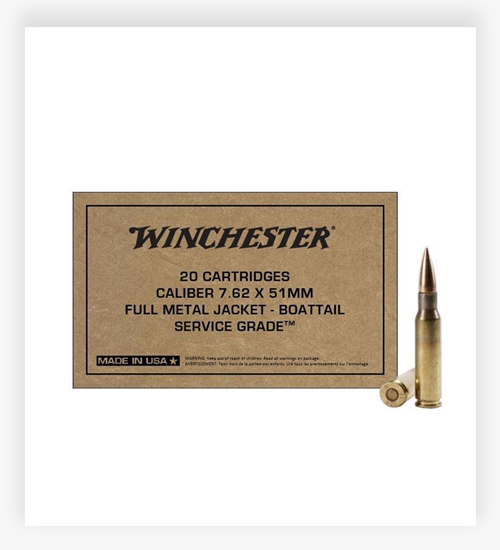 Winchester 7.62X51mm NATO Ammo Service Grade 147 GR FMJ