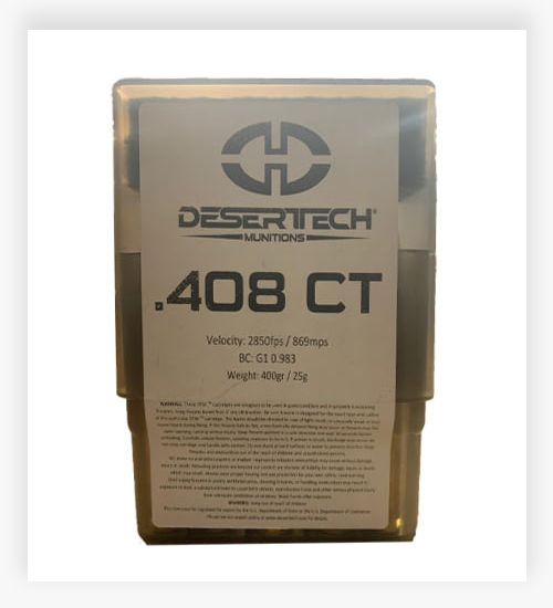 Desert Tech Premium Match .408 Cheyenne Tactical Ammo 400 Grain Open Tip Match