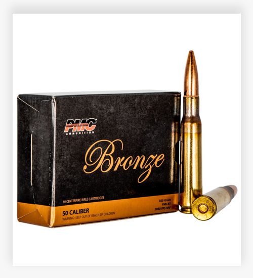 PMC 50A Bronze 50 BMG Ammo 660 GR Full Metal Jacket Boat Tail