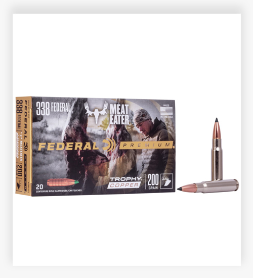 Federal Premium VITAL-SHOK .338 Federal Ammo 200 Grain Trophy Copper