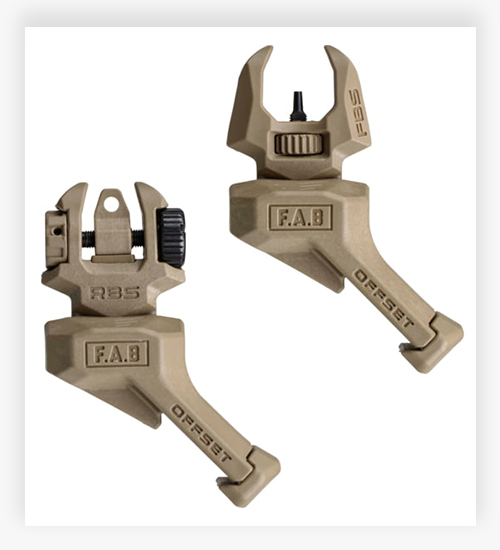 FAB Defense Front And Rear Set of Offset Flip-Up Sights