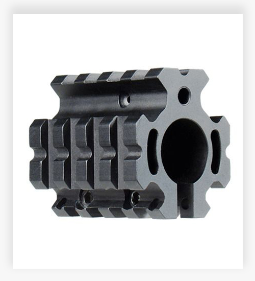 UTG Pro AR15 Low Pro Quad-rail Gas Block Flashlight Gun Mount