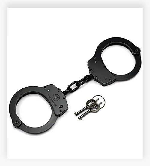 VIPERTEK Double Lock Steel Police Edition Professional Grade Handcuffs