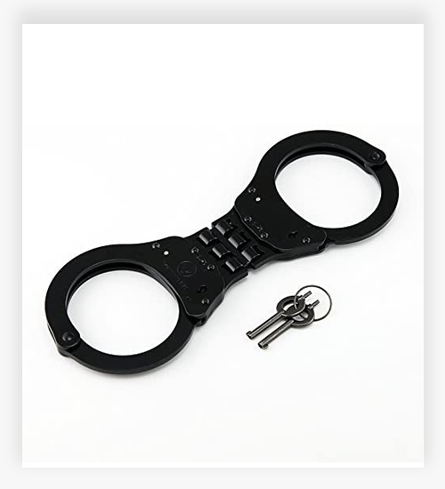 #18 VIPERTEK Heavy Duty Hinged Double Lock Steel Police Edition Professional Grade Handcuffs
