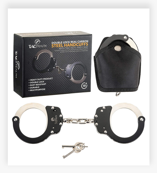 TacStealth Handcuffs with Two Keys & Handcuffs Case