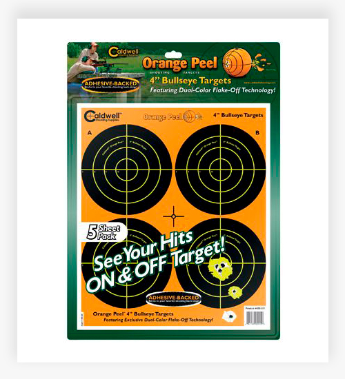 Caldwell Orange Peel 4-in Bulls Eye Paper Targets