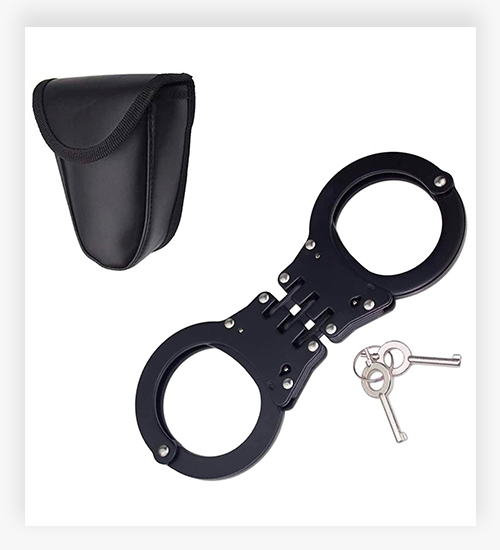 Yoghourds Double Lock Police Handcuffs, Adjustable Heavy Duty Steel