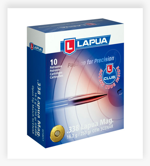 Lapua Scenar .338 Lapua Magnum 250 grain Scenar Open Tip Match Brass