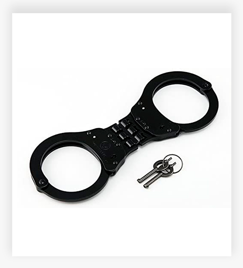VIPERTEK Heavy Duty Hinged Double Lock Steel Police Edition Professional Grade Handcuffs