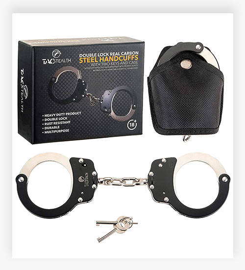 TacStealth Police Handcuffs with Two Keys & Handcuffs Case