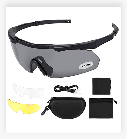 Xaegistac Tactical Eyewear 3 Interchangeable Lenses Outdoor Unisex Shooting Glasses