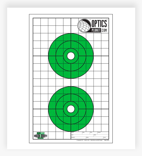 EZ2C Targets Red Dot Optics Two Bullseye Paper Shooting Targets