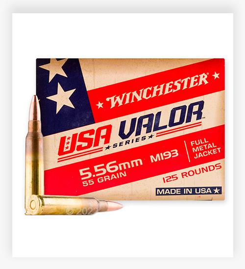 5.56x45 - 55 Grain FMJ - Winchester M193 Ammo USA VALOR